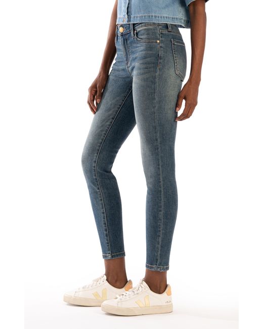 Kut From The Kloth Blue Donna High Waist Ankle Skinny Jeans