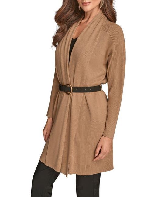 Donna Karan Orange Belted Cardigan