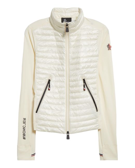 3 MONCLER GRENOBLE Natural Quilted Down Cardigan