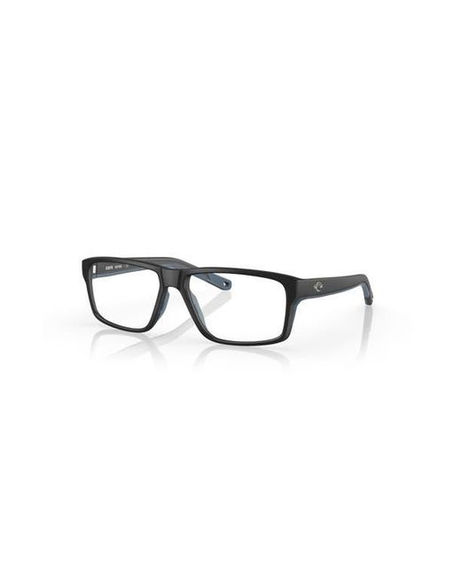 Costa Black 59Mm Rectangle Optical Glasses for men