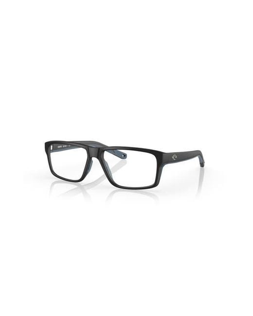 Costa Black 59Mm Rectangle Optical Glasses for men