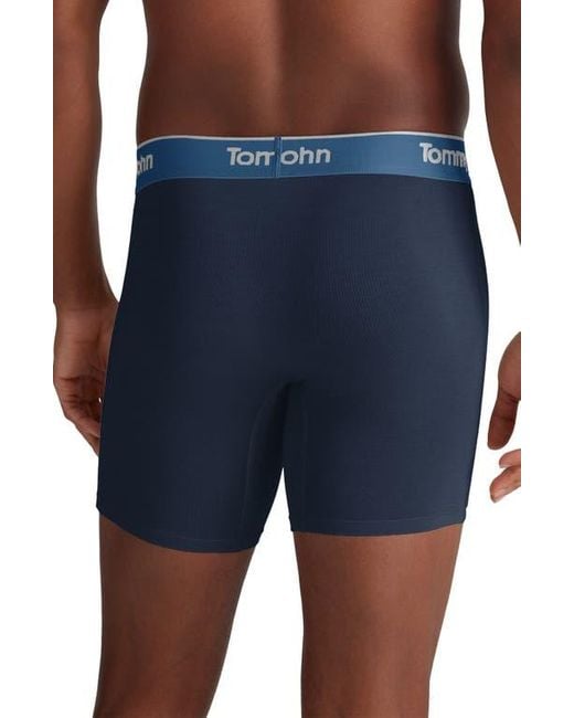Tommy John Blue 3-Pack Second Skin 6-Inch Stretch Modal Boxer Briefs for men