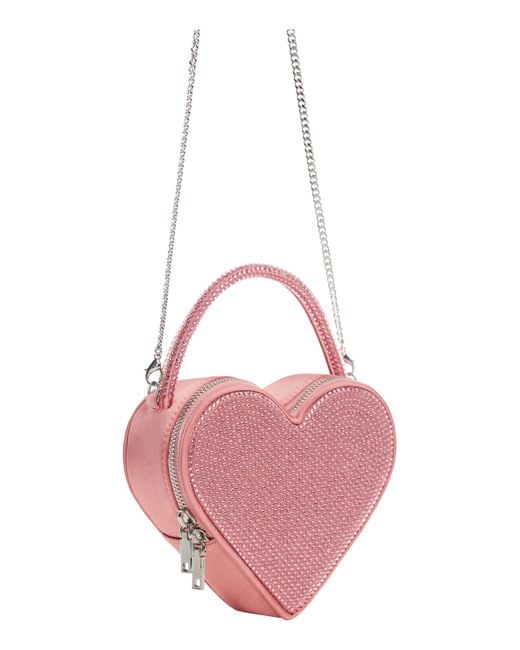 Mango Pink Crystal Heart Shoulder Bag