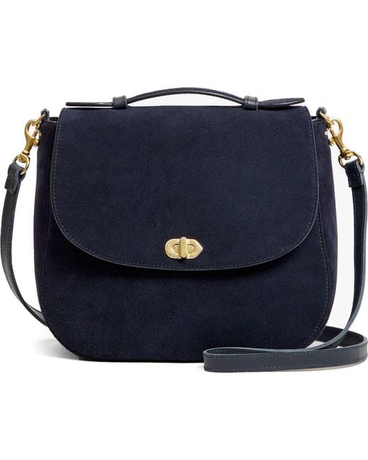 Clare V. Blue Louis Leather Crossbody Bag