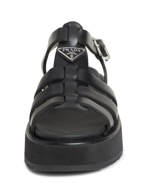 Prada Rubber Cage Platform Sandals