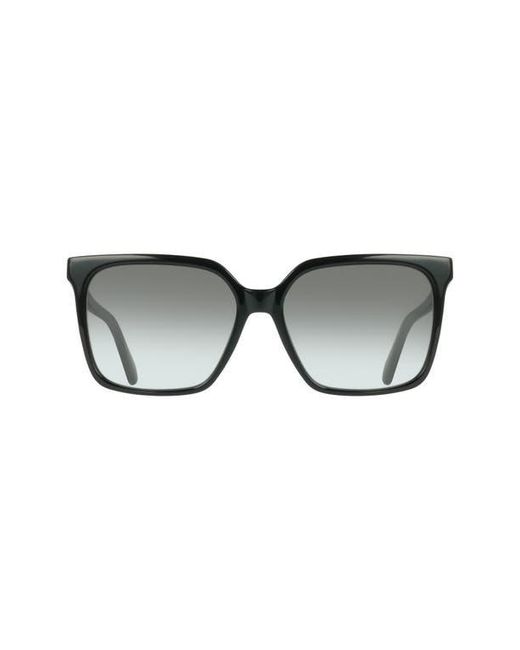 Ferragamo Black 57Mm Rectangle Sunglasses
