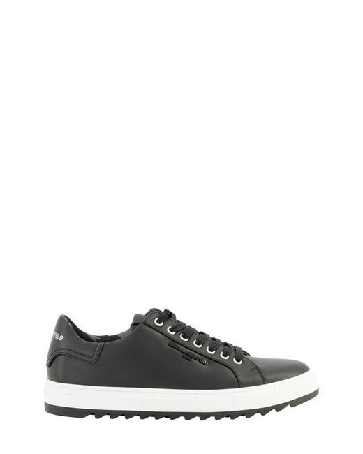 Karl Lagerfeld Black Leather Low Top Sneaker for men