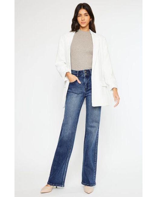 Kancan Blue Onyx Essentials Ultra High Rise Wide Flare Jeans
