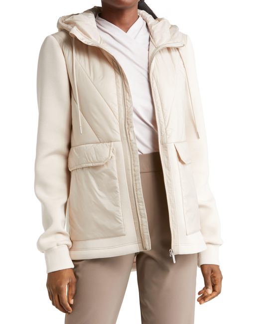 Zella Hybrid Puffer Jacket in Natural Lyst