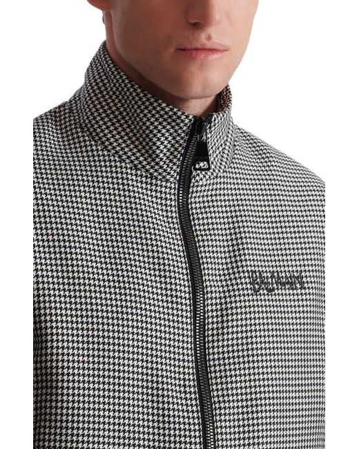 Balmain Gray Houndstooth Wool Jacket for men