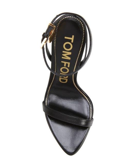 Tom Ford Black Padlock Pointy Toe Sandal