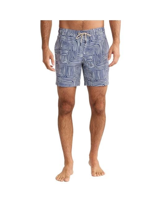 Fair Harbor Men's Blue The Bayberry Swim Trunks