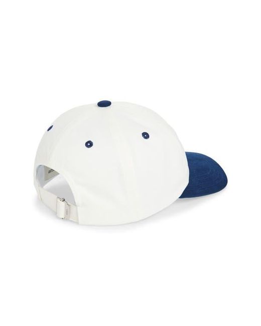 AMI Blue Bicolor Logo Embroidered Adjustable Baseball Cap for men