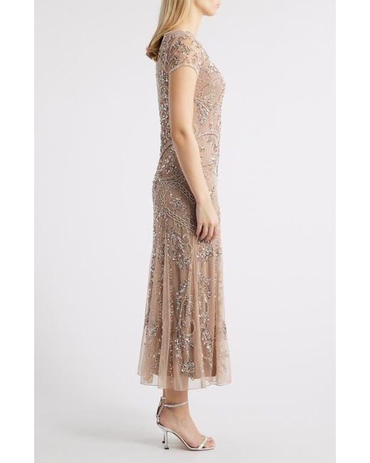 princess polly baby blue dress Pisarro Nights Women's Black Beaded Mesh Column Gown