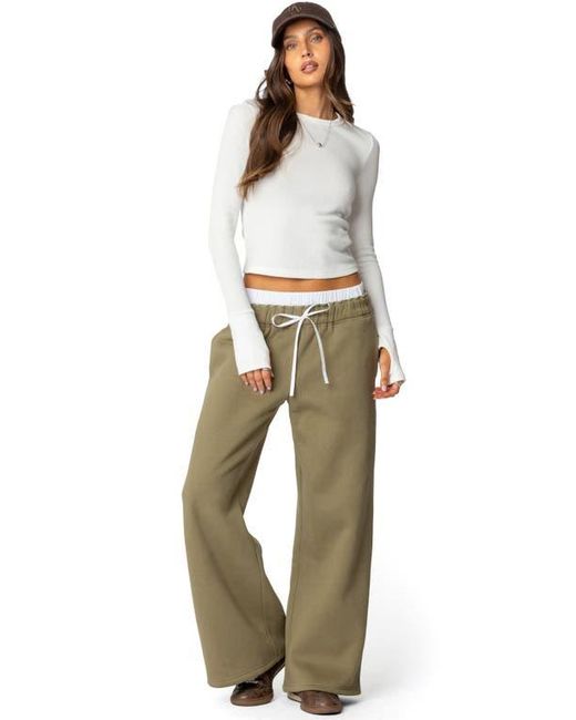 Edikted Natural Boxer Drawstring Sweatpants