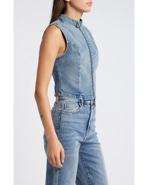 Hidden Jeans Blue Denim Biker Vest