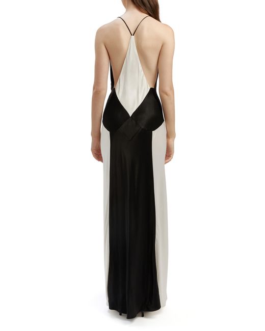 Bardot Black Adora Contrast Satin Gown