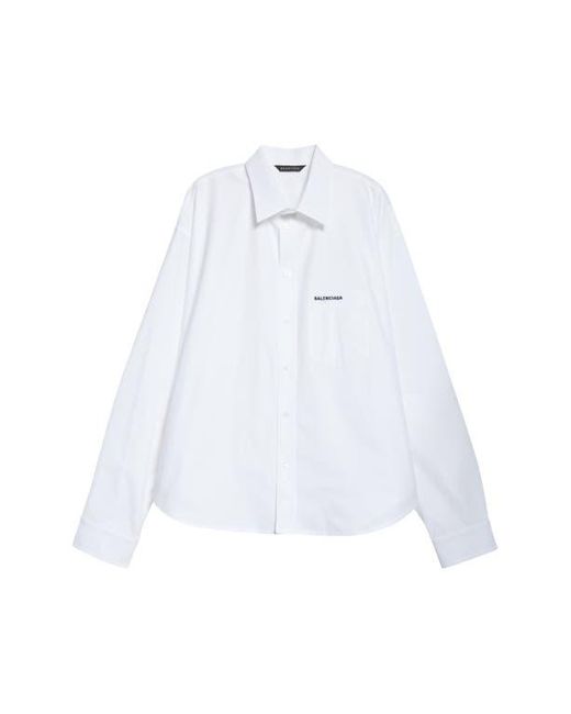 Balenciaga White Regular Cotton Button-Up Shirt