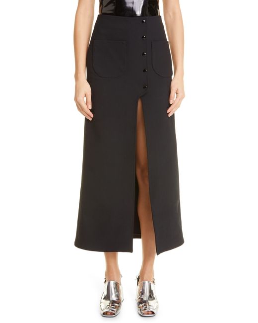Courreges Synthetic Wave Stretch Crepe Maxi Skirt in Black | Lyst