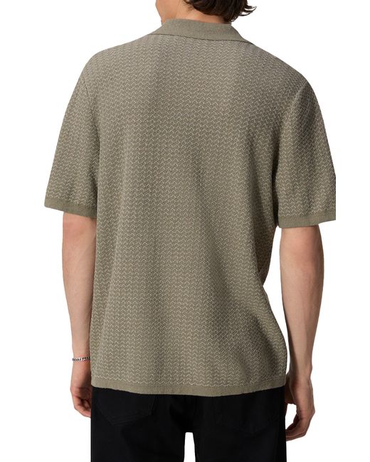 Rag & Bone Gray Avery Jacquard Knit Camp Shirt for men