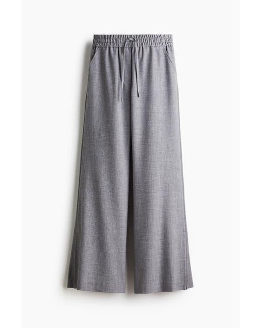 H&M Gray Flared Drawstring Trousers