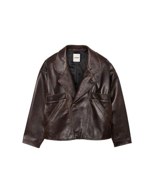 Sandro Black Oversized Leather Jacket