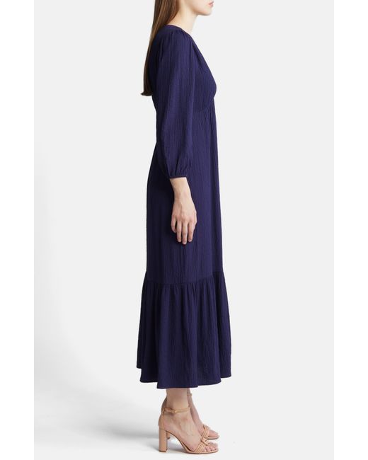 Anne Klein Blue Long Sleeve Maxi Dress
