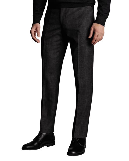Charles Tyrwhitt Black Slim Fit End On End Ultimate Performance Suit Trouser for men