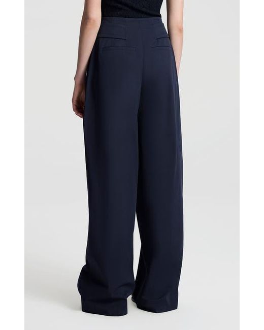 A.L.C. Blue Elliot Hollywood Waist Stretch Cotton Pants