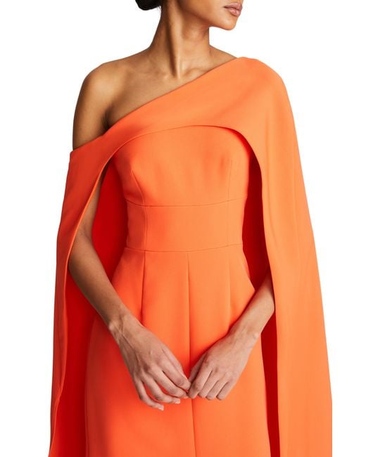 Halston orange dress cheap