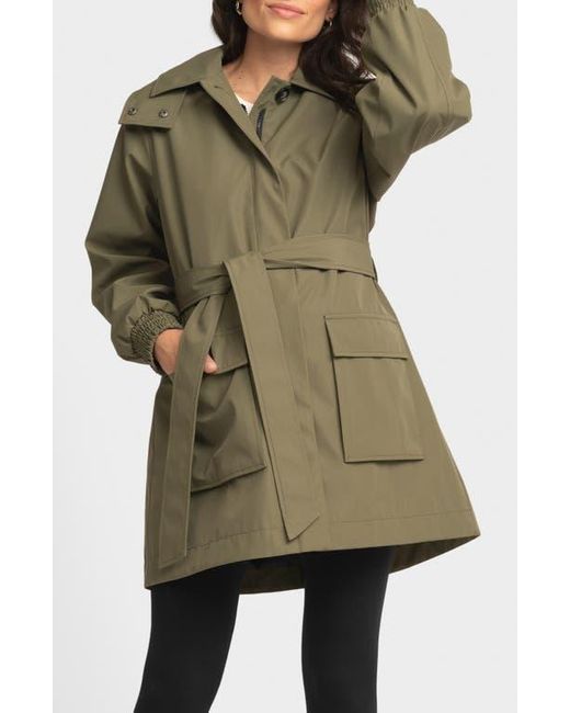 Seraphine Green Utility Maternity Jacket With Removable Hood