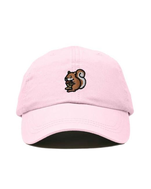 Alix Pink Squirrel Embroidered Outdoor Cap for men