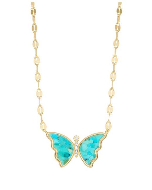 ATHRA LUXE Blue Butterfly Pendant Necklace