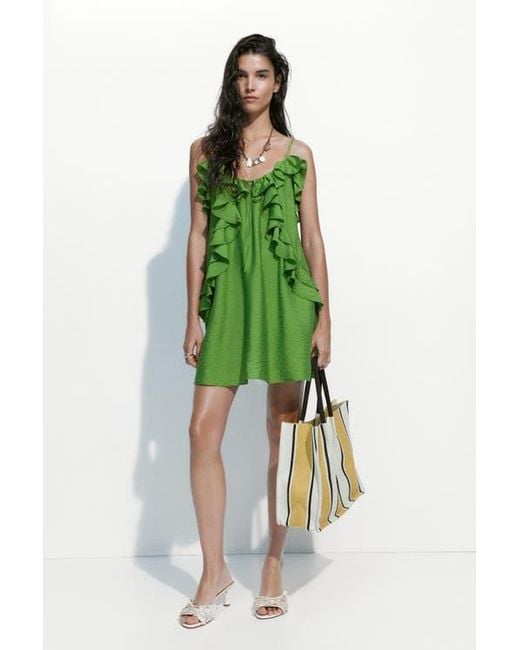h&m green ruffle dress Green Dresses | Velvet & Floral | Wedding Guest