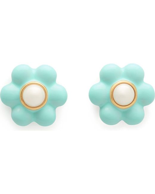 Kate Spade Blue Petal Puff Stud Earrings