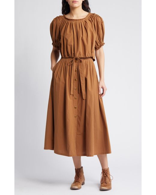 The Great Brown The Treeline Cotton Blend Midi Skirt