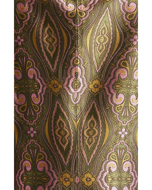 Etro Green Fitted Jacquard Jacket