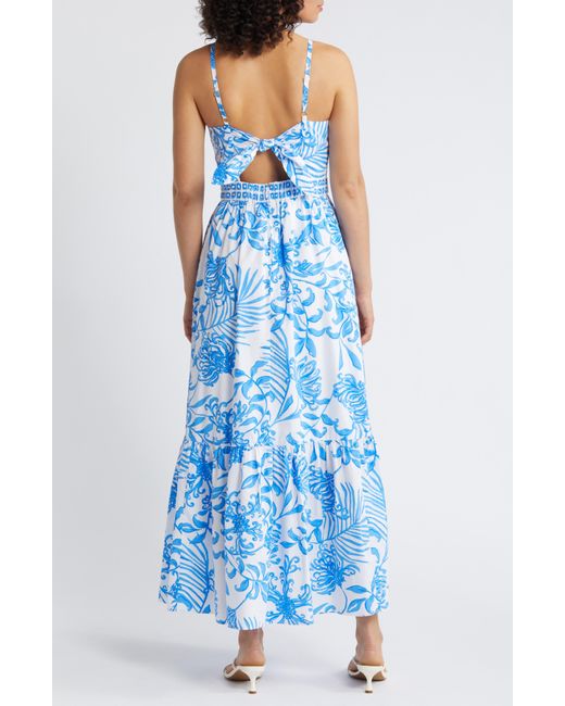 Lilly Pulitzer Blue Lilly Pulitzer Charlese Maxi Tie Back Sundress