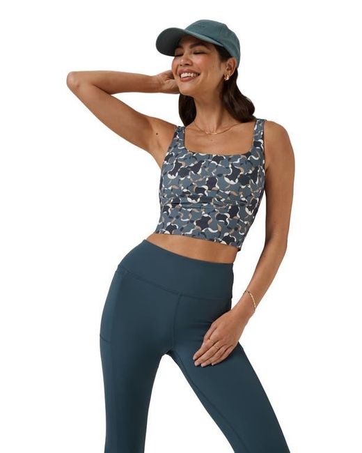 Travis Mathew Blue Moveknit Camouflage Crop Tank