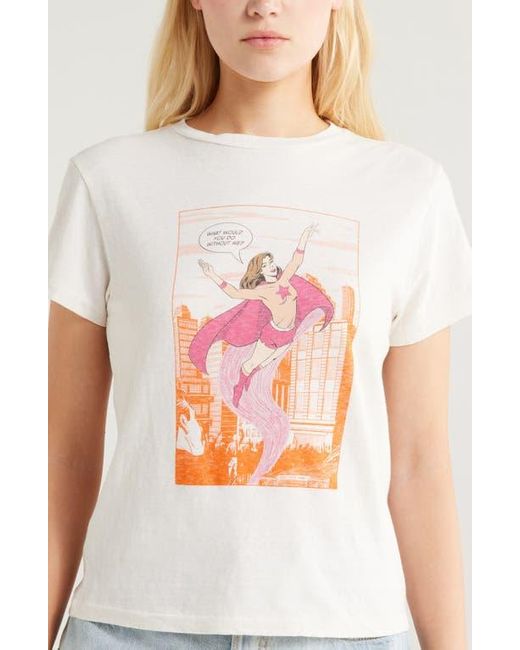 Re/done White Classic Superhero Graphic T-Shirt