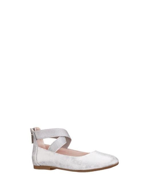 Nina White Marissa Cross Strap Flat