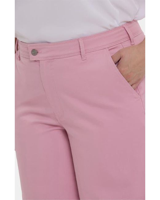 NYDJ Pink Mona High Waist Ankle Wide Leg Trouser Jeans