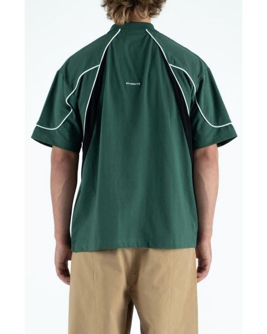STUDENTS Green Captain Colorblock Polo for men