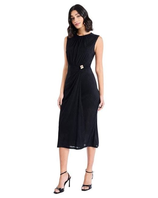 Maggy London Black Sleeveless Midi Dress