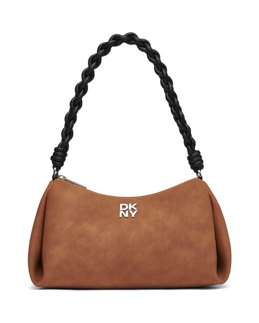 DKNY Brown Remy Top-Zip Shoulder Bag