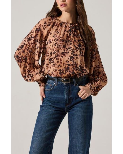 Astr Blue Reyen Long Sleeve Top
