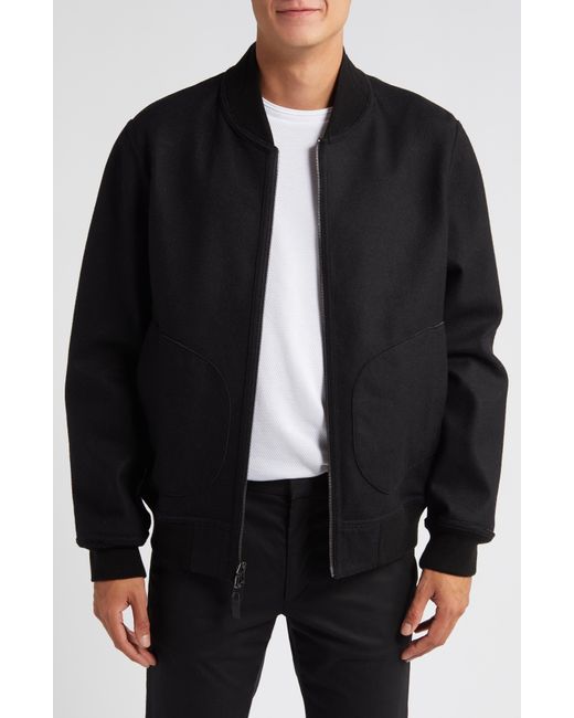 Emporio Armani Black Leather Bomber Jacket for men