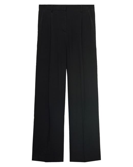 Mango Black Carla Wide Leg Pants