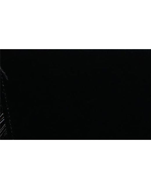 Akris Black Small Anouk Feather Trim Velvet East/West Clutch