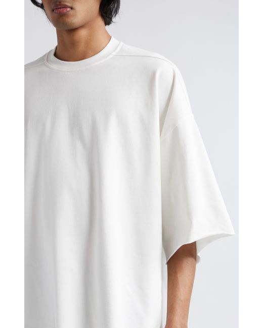 Rick Owens White Tommy Oversize Cotton T-shirt for men